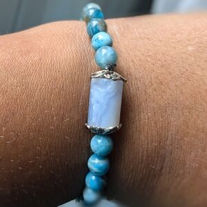 Healing bracelet,Appetite&Angelite beads